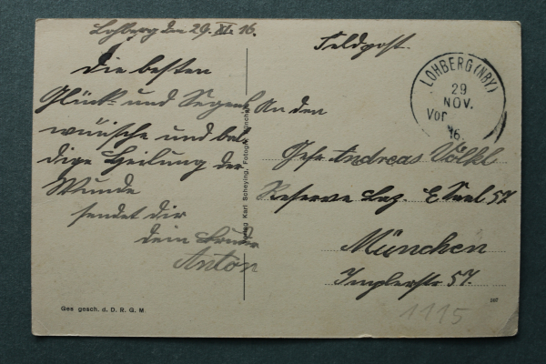 AK Gruss aus der Sommerfrische Lohberg / 1916 / Mehrbildkarte / Kirche mit Pfarrhof / Schule / handlung u Bäckerei Johann Huber